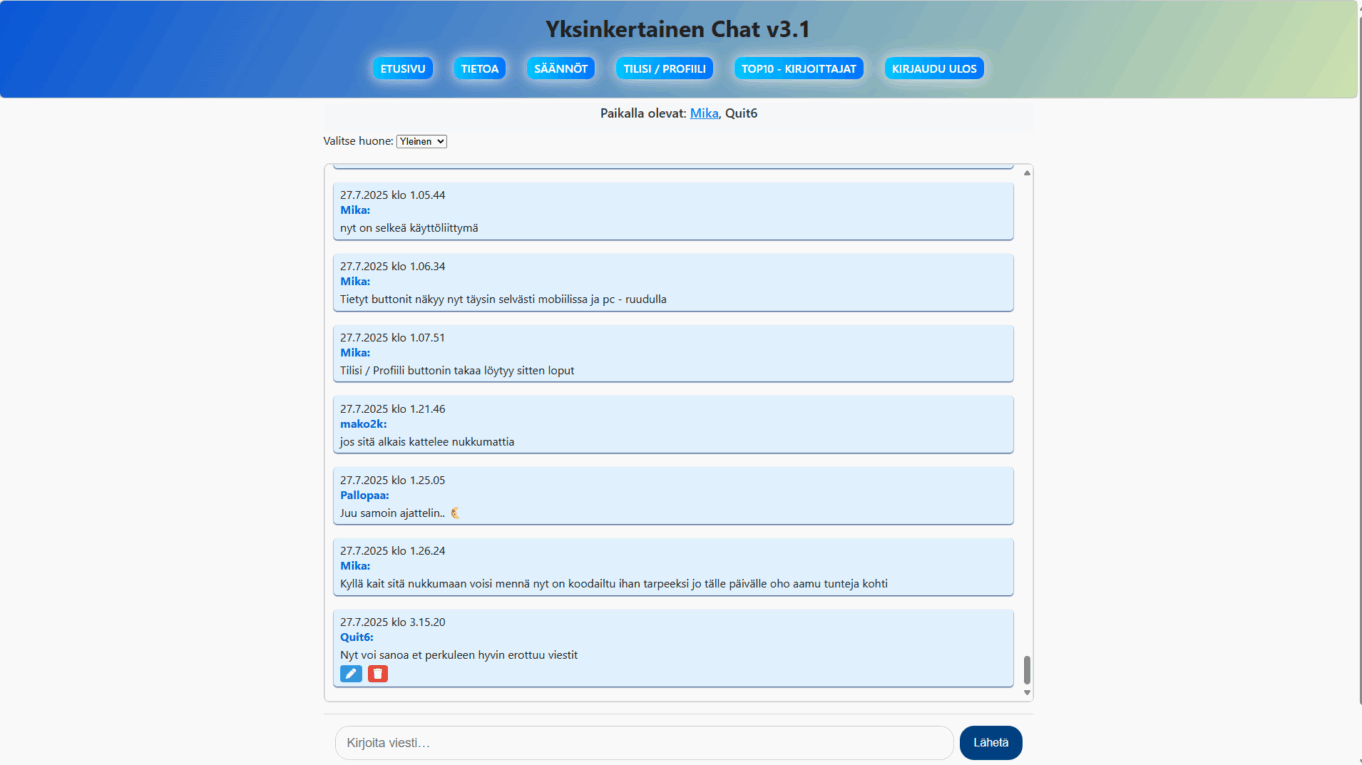 Yksinkertainen Chat v3.2 ( Päivitetty )